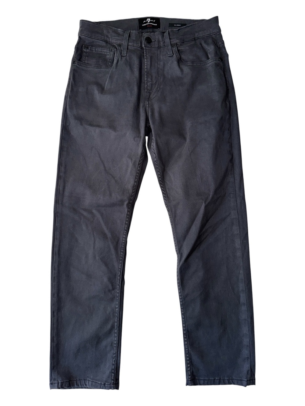 7 for all mankind 31x28 grey luxe performance plus slimmy slim straight jeans